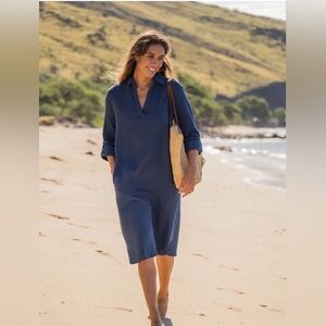 Ripskirt Cotton Gauze CasuaDress Nearly Navy 100% Cotton Beach Coverup Large